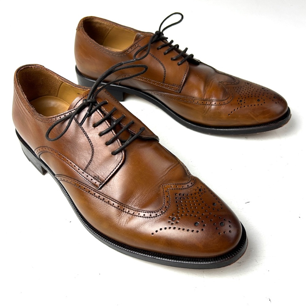 SUITSUPPLY Dress Formal Shoes Men's EU 42 .5 / US 9.5 Brown Leather Wingtip